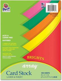 img 4 attached to 📒 Pacon Cardstock, Assorted Bright Colors, 8.5x11, 100 Sheets