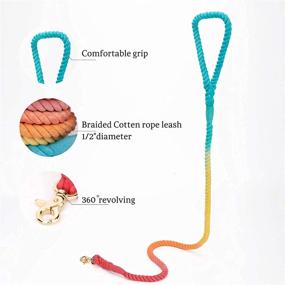 img 1 attached to 🐾 Cute Pet Leash: 52" Long Cotton Rope Dog Leash for Large, Medium, Small Breed Dogs by PETPSILAB