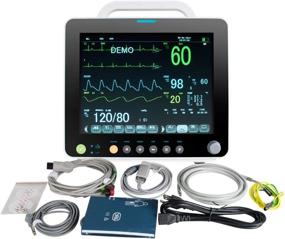 img 4 attached to 📱 Pevor Portable Rechargeable 12 inch-Resolution Color Screen 6 Parameter Monitors: Advanced Monitoring Solution for On-the-Go Care