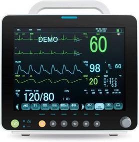 img 3 attached to 📱 Pevor Portable Rechargeable 12 inch-Resolution Color Screen 6 Parameter Monitors: Advanced Monitoring Solution for On-the-Go Care