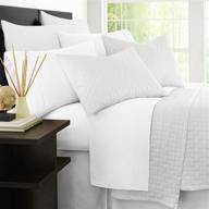 zen bamboo 1800 series luxury bed sheets - eco-friendly, wrinkle resistant rayon derived 🌿 from bamboo - 4-piece queen - white: the perfect blend of comfort and sustainability logo