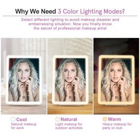 img 3 attached to White Lighted Makeup Vanity Mirror with 20 LED Lights, 10X Magnifying Mirror, Phone Holder, Touch Sensor Dimming, Dual Power Supply, Wall Mount Hanging Light Up Mirror