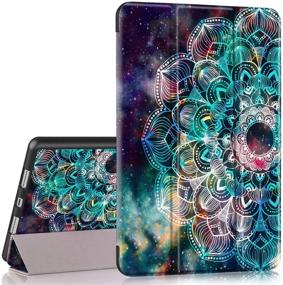 img 2 attached to 🌌 Hocase iPad Air 3rd Gen/iPad Pro 10.5 Case - Trifold Smart Case with Pencil Holder, Unique Mandala Pattern Design, Auto Sleep/Wake, Soft Back Cover – Galaxy Inspired