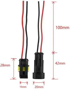 img 4 attached to 🔌 ESUPPORT 2 Pin Way Автомобильный Автомобильный Водонепроницаемый Электрический Разъемный Разъемный Комплект с Проводным AWG Gauge Marine Pack of 5: Надежное и прочное автомобильное решение для проводки