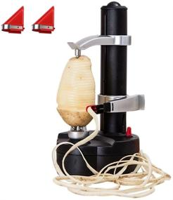 img 4 attached to LOHOME Electric Potato Peeler: Automatic Rotating Fruit & Vegetable Cutter [2 Extra Blades] - Effortless Kitchen Peeling Tool