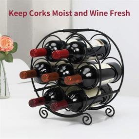 img 2 attached to 🍷 TreeLen Countertop Wine Racks - 7 Bottles Wine Organizer Stand, Freestanding Metal Wine Storage Holder, Water Bottle Holder Stand - Black