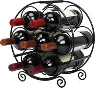 treelen стоек для хранения вина на столешницу - стойка для организации 7 бутылок вина, напольный держатель для хранения вина из металла, стойка для бутылок с водой - черная логотип