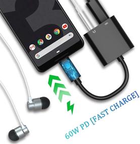 img 3 attached to ✅ Адаптер для зарядки и аудио USB-C: Совместимый с iP@d Pro 2018/Pixel 3, Dreamvasion Тип C в 3,5 мм адаптер для наушников и быстрый конвертер PD для зарядки iP@d Pro/Pixel 2 3 XL/Huawei P20/HTC