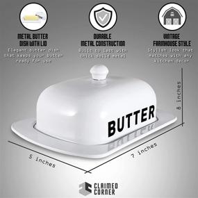 img 3 attached to 🧈 Durable Metal Butter Dish Lid with Elegant Porcelain Finish