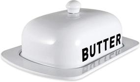 img 1 attached to 🧈 Durable Metal Butter Dish Lid with Elegant Porcelain Finish