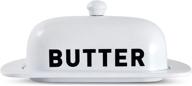 🧈 durable metal butter dish lid with elegant porcelain finish logo