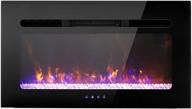 🔥 sophia & william 30-inch noiseless electric fireplace: recessed and wall mounted heater with remote control, touch screen, adjustable flame color & speed - ideal for 2 x 6 stud logo