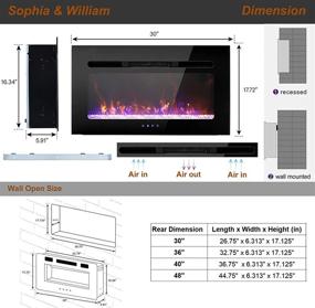 img 2 attached to 🔥 Электрический камин без шума Sophia & William размером 30 дюймов: встроенный и настенный с обогревателем, пультом дистанционного управления, сенсорным экраном, возможностью регулировки цвета и скорости пламени - идеально подходит для стены толщиной 2 х 6 дюймов.