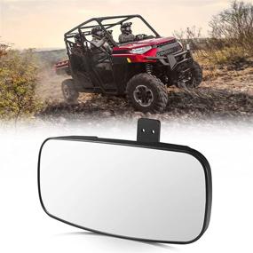 img 4 attached to 🔍 Kemimoto UTV Ranger Rear View Mirror, Compatible with Polaris Ranger 500 570 900 XP 1000 XP/Crew 2017-2021, Factory Present Drop Down Mounting Tab Required