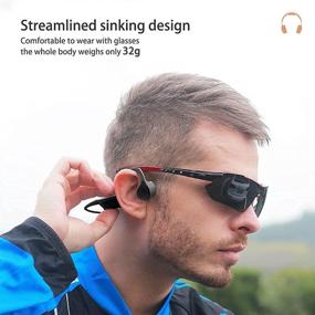 img 3 attached to 🎧 Bluetooth Bone Conduction Headphones with Microphones - IP65 Waterproof Open Ear Running Headphones for Sports