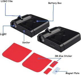 img 2 attached to Sunflower Car Accessories: Wireless LED Car 🌻 Door Light, Easy Installation for All Vehicle Models