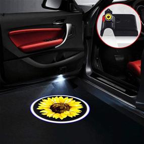 img 3 attached to Sunflower Car Accessories: Wireless LED Car 🌻 Door Light, Easy Installation for All Vehicle Models