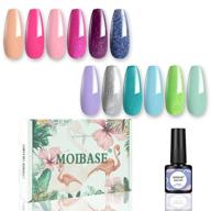 💅 moibase 12 color gel nail polish set: trending shades for easy soak off uv led manicures, diy starter set and manicure varnish (d064) logo