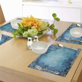 img 1 attached to Lunarable Snowflake Background Placemats: Stunning Decorations for Every Table Setting