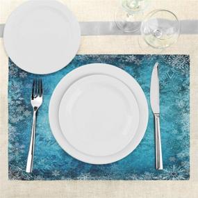 img 2 attached to Lunarable Snowflake Background Placemats: Stunning Decorations for Every Table Setting