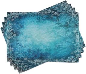 img 4 attached to Lunarable Snowflake Background Placemats: Stunning Decorations for Every Table Setting