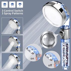 img 2 attached to 🚿 SINGSUO Zen Shower Head: 3-Setting High Pressure & Beaded Envy for Dry Hair & Skin SPA - Blue