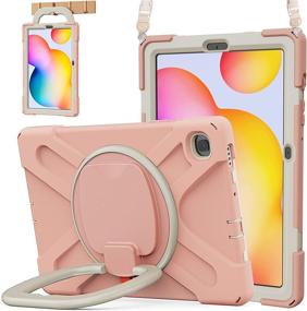 img 4 attached to 🌸 BATYUE Rose Gold Case for Samsung Galaxy Tab S6 Lite 10.4 Inch 2020 Released (SM-P610 / SM-P615) - Protective Rugged Cover with Pencil Holder, 360° Swivel Stand, Shockproof Drop Protection for Kids