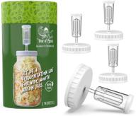 🥗 year of plenty bpa-free fermentation lids - white (4-pack) for wide mouth mason jars: make sauerkraut with instructions and recipe included! logo