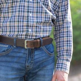 img 1 attached to 👔 Style & Durability blend in Mt Pisgah Titanium Distressed Belt - A Must-Have for Men's Accessory Collections