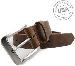 img 2 attached to 👔 Style & Durability blend in Mt Pisgah Titanium Distressed Belt - A Must-Have for Men's Accessory Collections