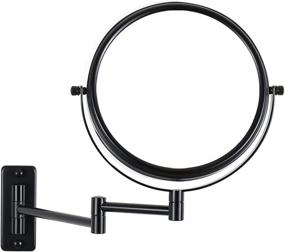 img 4 attached to 🪞 Black Wall Mounted Makeup Mirror - 10x Magnification, Extendable Two-Sided Swivel Design, 8" Diameter Frame