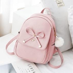 img 3 attached to 🎒 Рюкзак LUI SUI с бантом: Милый женский модный рюкзак из искусственной кожи для дам - идеальные маленькие дневные рюкзаки и путешественник.