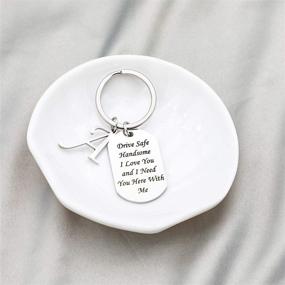 img 1 attached to Personalized Drive Safe Keychain: Keep Your Loved One Close - Perfect Valentines Gift for Husband or Boyfriend