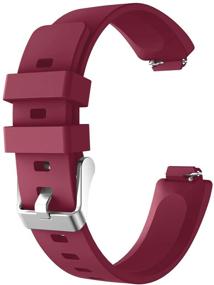 img 2 attached to Картриджи, совместимые с браслетами Fitbit Inspire - регулируемые мягкие силиконовые спортивные замены в цвете «Сангрия» (крупные)