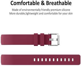 img 1 attached to Картриджи, совместимые с браслетами Fitbit Inspire - регулируемые мягкие силиконовые спортивные замены в цвете «Сангрия» (крупные)