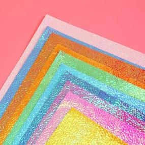 img 1 attached to 🌈 Healifty 50pcs Shiny Iridescent Origami Paper - Square Folding Handcraft Decoration for DIY Paper Crane, Stars, Airplanes - Arts & Crafts Paper (15cm, 10 Colors)