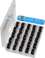 🧵 ceeyali bobbin box sewing thread organizer + 25 clear bobbins & black cotton thread for brother, singer, babylock, kenmore, janome, & more logo