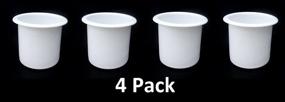 img 3 attached to Bulk Listing of 2 7/8 Inch White Plastic Drop-in Poker Cup Holders (Pack of 4)