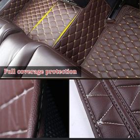 img 2 attached to Ruberpig Car Custom Floor Mats For Dodge Challenger 2Door 2015-2019 Luxury Leather Full Coverage Floor Liner Full Set (Black Beige)