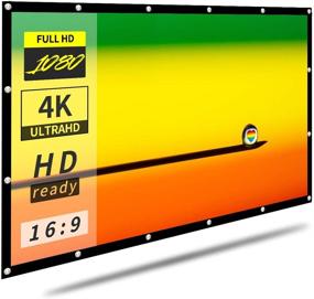 img 4 attached to 📽️ KOLER 120-inch Foldable Anti-Crease Portable Projector Screen 16:9 HD | Ideal for Family, Party, Office, and Classroom | Support Double Sided Projection | Movies Screen