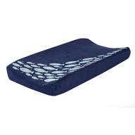 premium lambs & ivy oceania diaper changing pad cover - stylish blue fish design logo