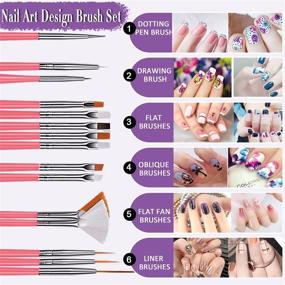 img 2 attached to Complete JOYJULY Nail Art Kit: Brushes, Dotting Tools, Stickers, Foil, Rhinestones, Striping Tapes - Perfect for Beginners