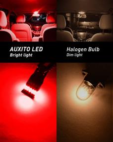 img 2 attached to 🔴 AUXITO 194 LED Light Bulb: Brilliant Red 168 2825 W5W T10 Wedge 24-SMD 3014 Chipsets - Car Dome Map License Plate Lights (Pack of 10)