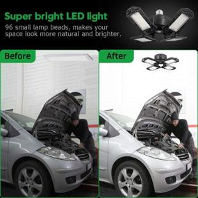 img 2 attached to 💡 High-Performance LED Garage Lights 2 Pack – Ultra Bright 8000Lm 6500K CRI85 Trilights for Optimal Garage Lighting