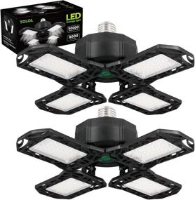 img 4 attached to 💡 High-Performance LED Garage Lights 2 Pack – Ultra Bright 8000Lm 6500K CRI85 Trilights for Optimal Garage Lighting
