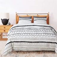 🛏️ luxlovery boho white comforter set: king size farmhouse bedding with aztec-inspired print and striped cotton geometric design - comfortable and stylish blanket quilts logo