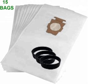 img 1 attached to 🧹 15 Pack of Replacement 204811 Micron Magic HEPA Vacuum Cloth Bags - Compatible with Kirby 204811, 204814 Style F, fits All Generation & Sentria Models + Bonus 3 Belts