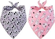 🎃 2-pack halloween dog bandana set, triangle bibs pet scarf for dogs логотип