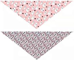 img 3 attached to 🎃 2-Pack Halloween Dog Bandana Set, Triangle Bibs Pet Scarf for Dogs