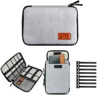 🔌 portable travel cable organizer bag with 8 cable ties - electronics accessories carry case for usb cable, cord, pen, hard cables, earphone, ipad, iphone (up to 7.9 inches) logo